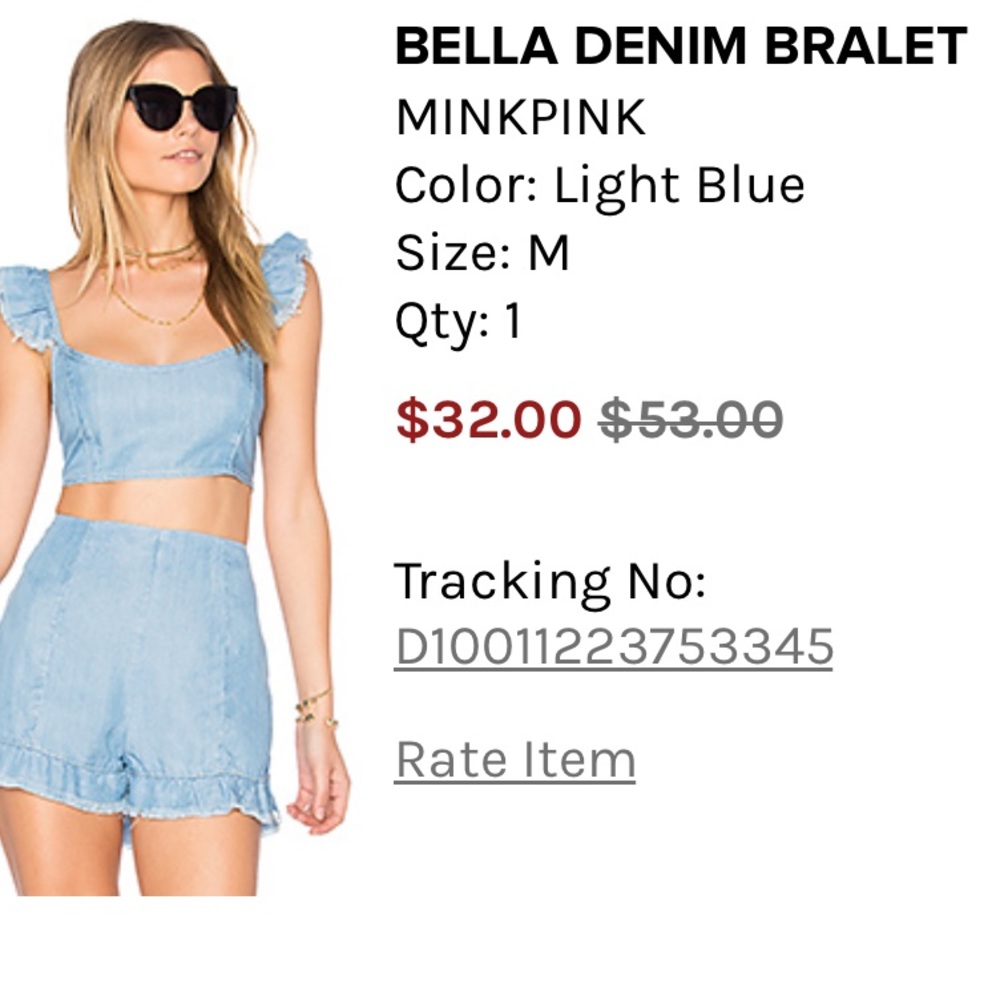 Bella denim bralet